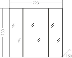 СанТа Мебель для ванной Вегас 75 2 ящика с зеркальным шкафом Стандарт 80 белая – фотография-12
