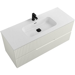 Cezares Тумба с раковиной Duet-N 120 подвесная CZR-8095-120 альпака брашированная – фотография-2