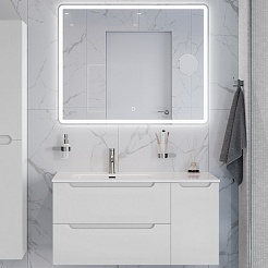 BelBagno Мебель для ванной Etna 100 L подвесная белая матовая – фотография-1