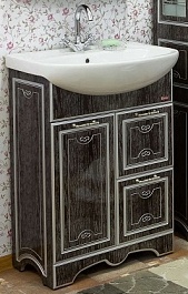 Sanflor Тумба для умывальника Адель 65 венге, патина серебро – фотография-1