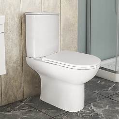 Azario Унитаз-компакт Kano 93590 безободковый с бачком с сиденьем микролифт белый – фотография-2