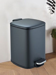 WeltWasser Ведро для мусора WW Berg BL 6L черное матовое – фотография-2