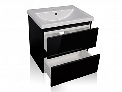 Style Line Мебель для ванной Даймонд 60 Люкс черная, PLUS подвесная – фотография-5