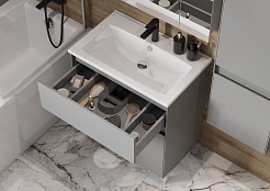 Акватон Тумба под раковину Форест 75 туманный серый – фотография-8