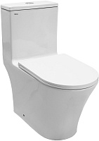 Azario Унитаз-моноблок Vally AZ-80687 безободковый с бачком с сиденьем микролифт белый