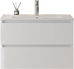 Teymi Тумба с раковиной Laina 75 подвесная белая матовая – фотография-1