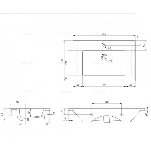 СанТа Тумба с раковиной Вегас 85 – картинка-3
