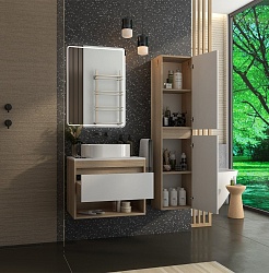 Teymi Тумба с раковиной Ritta 65 дуб эврика/белый матовый T60520 раковина T50606 – фотография-3