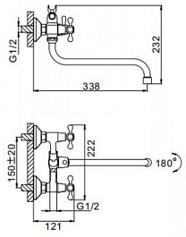 Frap Смеситель для ванны H09 F2209-2 хром – фотография-4