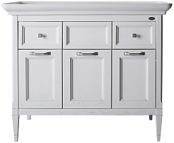 ASB-Woodline Тумба под раковину Гранда 105 белый (патина серебро) – фотография-1