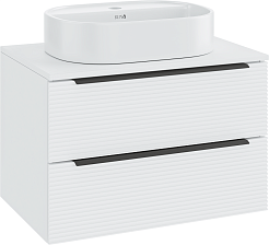 Runo Мебель для ванной Орлеан 70 Nuovo подвесная белая матовая/белая глянцевая – фотография-2