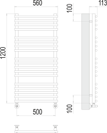 Terminus Полотенцесушитель водяной Кремона П18 500x1200 хром – фотография-3