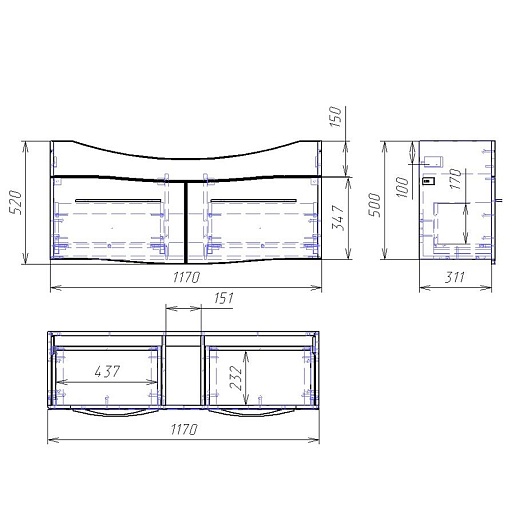 Alvaro Banos Тумба с раковиной Carino 120 – картинка-7