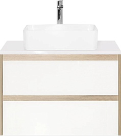 Style Line Тумба с раковиной Монако 80 Plus ориноко/бел. лакобель – фотография-1