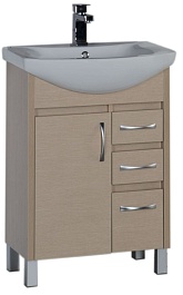 Aquanet Тумба под раковину Донна 60 3 ящика светлый дуб – фотография-1