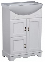 Bas Мебель для ванной Варна 65 белый, глухие дверцы, зеркало-шкаф – фотография-3