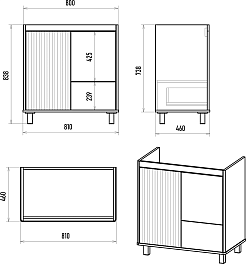 Brevita Тумба под раковину Risacca Pistachio 80 фисташковый – фотография-8