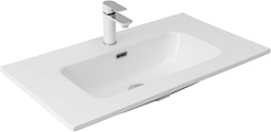 Aquanet Тумба с раковиной Алвита New 80 Flat подвесная дуб веллингтон табак – фотография-8
