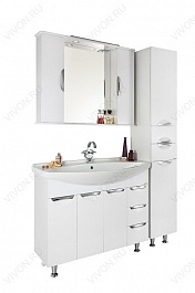 Водолей Зеркальный шкаф Лира 105 белый – фотография-2