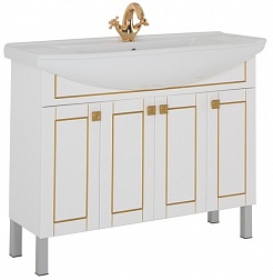 Aquanet Мебель для ванной "Честер 105" белый/золото – фотография-6