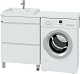СанТа Мебель для ванной под стиральную машину Марс 130 L 2 ящика белая – картинка-22