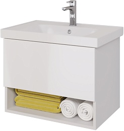 Dreja Тумба с раковиной Perfecto 70 подвесная белая – фотография-6