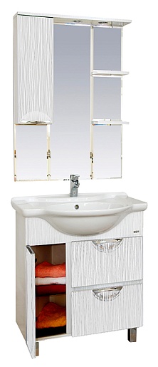 Misty Зеркальный шкаф Лорд 75 L белый – картинка-3