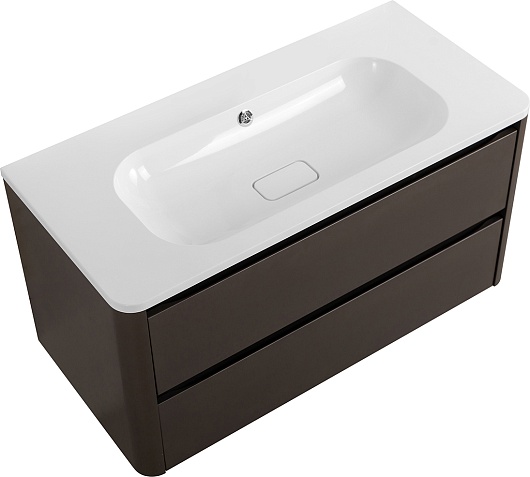 Cezares Тумба с раковиной без отверстия под смеситель Relax 100 подвесная оружейная сталь – фотография-2