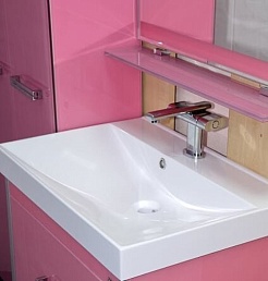 Misty Тумба с раковиной Джулия QVATRO 90 розовая – фотография-2