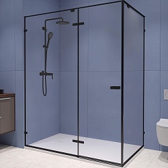 RGW Душевой уголок Stilvoll SV-040B 100x80 профиль черный стекло прозрачное – фотография-1