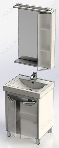 Aquanet Тумба с раковиной "Гретта 60" 2 двери (177016) – картинка-3