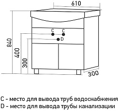 Mixline Тумба с раковиной Мистраль 60 – фотография-4