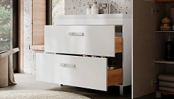 Velvex Тумба под раковину Orlando 100 белая матовая – фотография-3