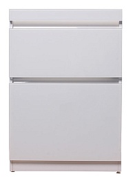 Style Line Тумба для умывальника Даймонд 120 glass, Люкс белая, PLUS – фотография-1