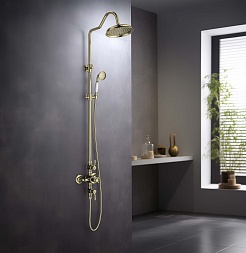 Aquatek Душевая система Классик AQ2563PG с термостатом, полированное золото – фотография-3