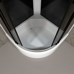 Triton Душевая кабина Грэй-Блэк 90x90 В – фотография-8