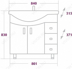 Onika Мебель для ванной Эльбрус 82.10 R – фотография-6
