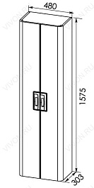 Aquanet Пенал для ванной Паллада 50 слоновая кость – фотография-2