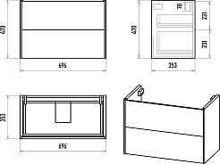 Brevita Тумба под раковину Toy 70 белая – фотография-5
