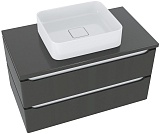 Mixline Тумба с раковиной Виктория 90 подвесная графит софт