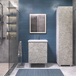 Vigo Тумба с раковиной Geometry 2-600 Como бетон – фотография-9