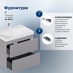 Aquanet Мебель для ванной Джейн 2.0 80 Flash подвесная графит матовый – фотография-23