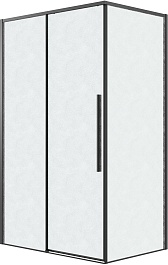 Grossman  Душевой уголок Galaxy 120x70x195 профиль черный матовый стекло шиншилла – фотография-1