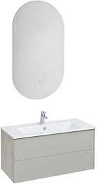 Акватон Мебель для ванной Сохо 100 подвесная слэйт/галька серая – фотография-1