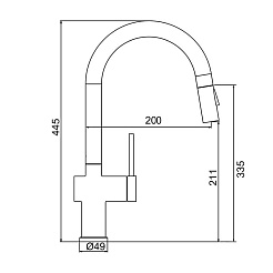 Frap Смеситель для кухни H807 F60807-6 черный – фотография-3