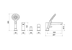 Aquatek Смеситель на борт ванны Бетта AQ1148MB матовый черный – фотография-6