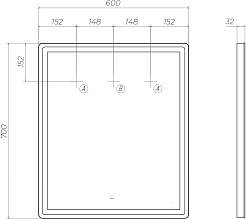 Vigo Мебель для ванной Geometry 2-600 белая/бетон – фотография-12