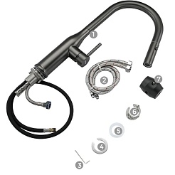 Gappo Смеситель для кухни G4398-41 оружейная сталь – фотография-2