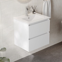 Teymi Тумба с раковиной Laina 50 подвесная белая матовая – фотография-3