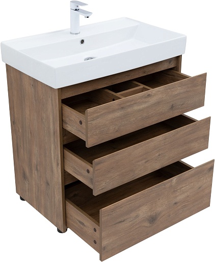 Aquanet Тумба под раковину Nova Lite 75 дуб рустикальный – фотография-6